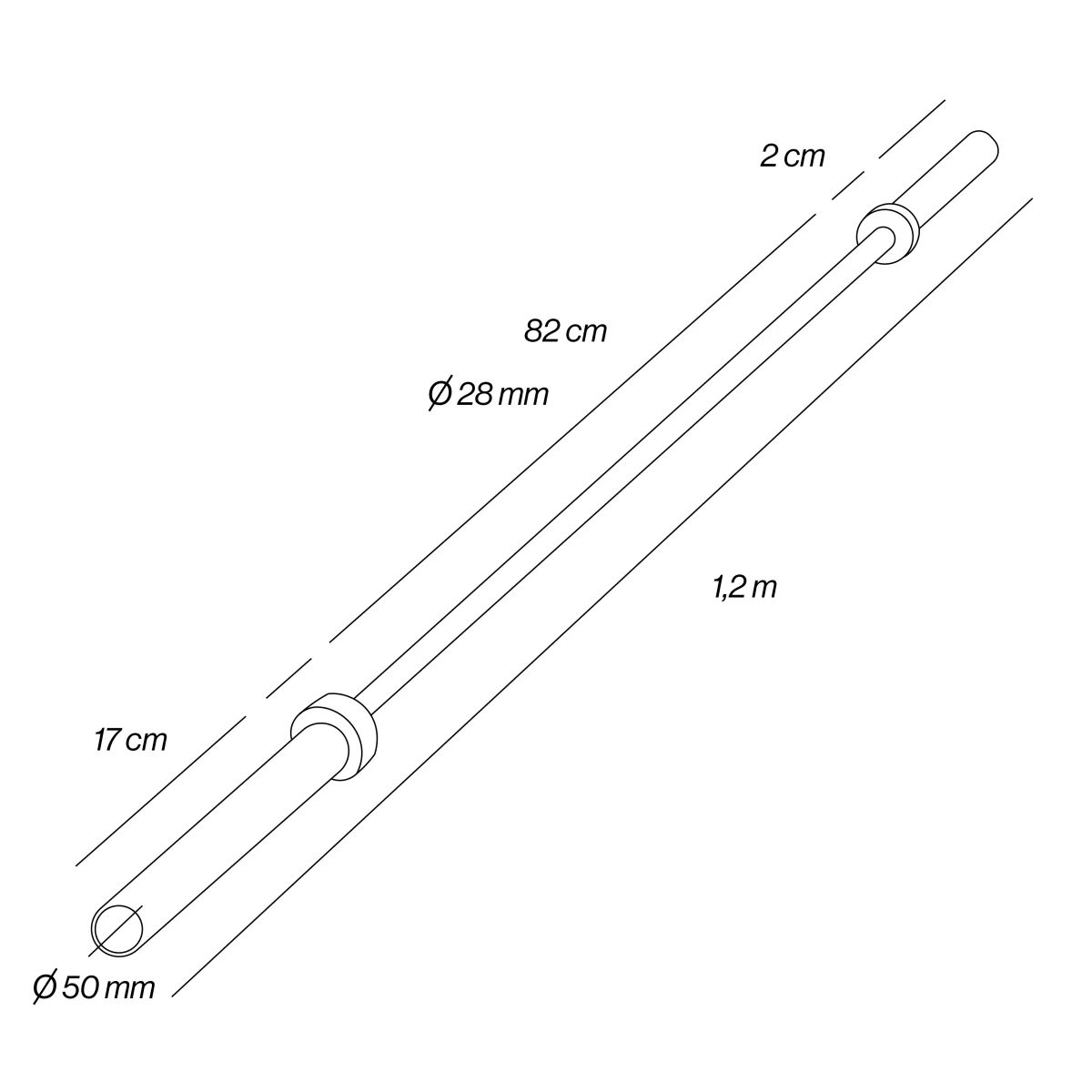Barra Olímpica de Musculação - 1,2M 50MM Musculação - Image 4