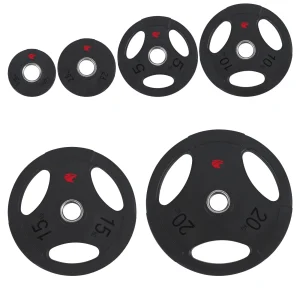 Conjunto Discos de Borracha 105kg 3 Alças 50mm Profissional