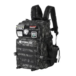 Mochila Fitness Tech com patches e porta garrafas